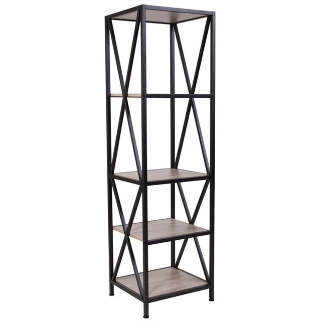 Flash Furniture 4 Shelf Storage Bookcase in Sonoma Oak