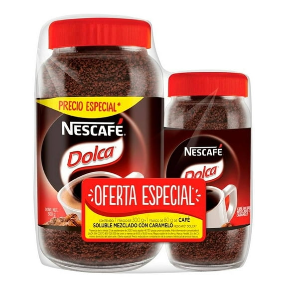 Café soluble Nescafé Dolca 300 g + 1 frasco de 80 g