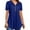 Blue, variant on Ashirexll Summer Shirts for Women, Short Sleeve Shirts for Women, Fashion Solid Color Lace V-Neck Short Sleeve Casual Top