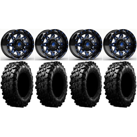 Fuel Lethal Blue 15 Wheels 32 Carnivore Tires Kawasaki Mule Pro FXT