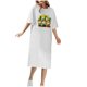 thumbnail image 1 of Vestido Corto de Verano Cuello Redondo Estilo de Camiseta de Longitud de Tobillo de Manga Corta, Altamente Elástico para Pijamas Y Ropa Interior Sexy, 1 of 8