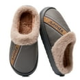 thumbnail image 5 of Ablanczoom Slippers Men Shoes: Memory Foam Winter Men Slippers Waterproof Non-Slip Warm Fuzzy Faux Fur Indoor Outdoor, 5 of 6