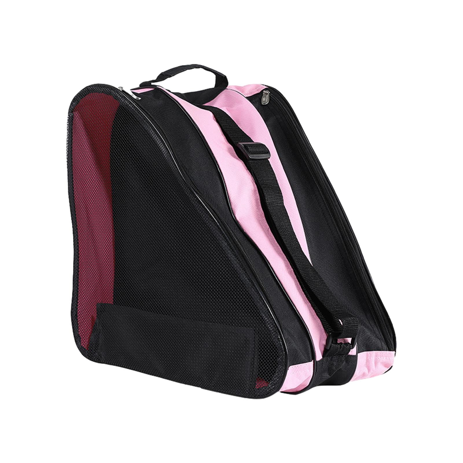 Roller Skates Bag Skating Shoes Bag Ice Skates Bag Roller Skates Storage Bag Portable Top Handle Case Inline Skates Bag Pink