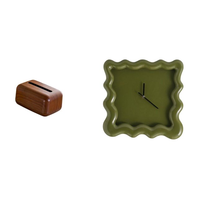 porta pañuelos de papel,Funda de polipropileno para caja de pañuelos desechables para sala de estar y cocina,Reloj de pared,Reloj de pared decorativo para baño o dormitorio,Reloj de pared