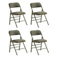 thumbnail image 3 of 4 Pack Heavy Duty Folding Chairs, Fabric Padded Seat & Back, Steel Frame, 350 lbs Capacity, Portable Chairs for Extra Seating, Parties, Office & Home Fab Grey, 3 of 8