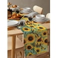 thumbnail image 6 of Yellow Sunflowers Birds Table Runner 90 Inches, Spring Floral Country Pastoral Bed Runner Dresser Scarves Tabletop for Indoor Outdoor Parties/Ceremony/Banquet, 13" x 90", 6 of 8