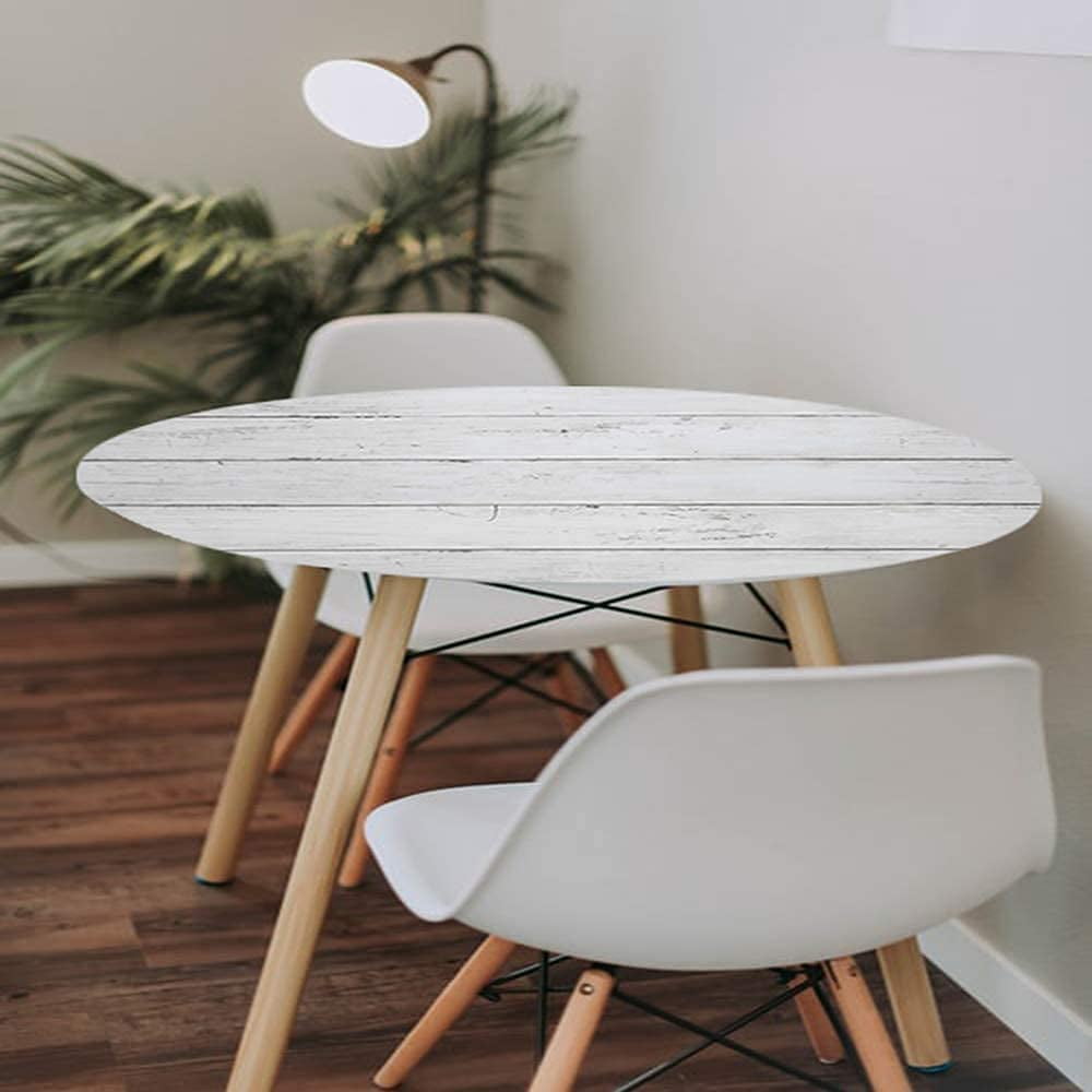 Abyssaly 17.7" x 393" White Wood Wallpaper Peel and Stick Wallpaper Self-Adhesive Removable Decorative Vintage Wood Gray Plank Wall Paper Interior Vinyl Film Shiplap for Home Decoration