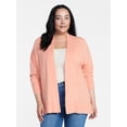 thumbnail image 6 of Time and Tru Women's and Women’s Plus Open Front Cardigan Sweater with Long Sleeves, Lightweight, Sizes XS-4X, 6 of 6