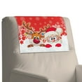 thumbnail image 4 of SCRAWLGOD Christmas 3 Piece Recliner Headrest Protector Non Slip Sofa Headrest Cover PU Leather Recliner Chair Head Protector Cover,17x27in, Santa Claus Elk Light Strip Snowflake Red White, 4 of 7