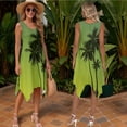 thumbnail image 3 of Psesaysky Palm Tree Print Couples Matching outfit Womens Sleeveless Dress Flowy A Line Tank Midi Dress with Pockets or Mens Short Sleeve Shirts Plus Size for Travel Beach Vacation, 3 of 7