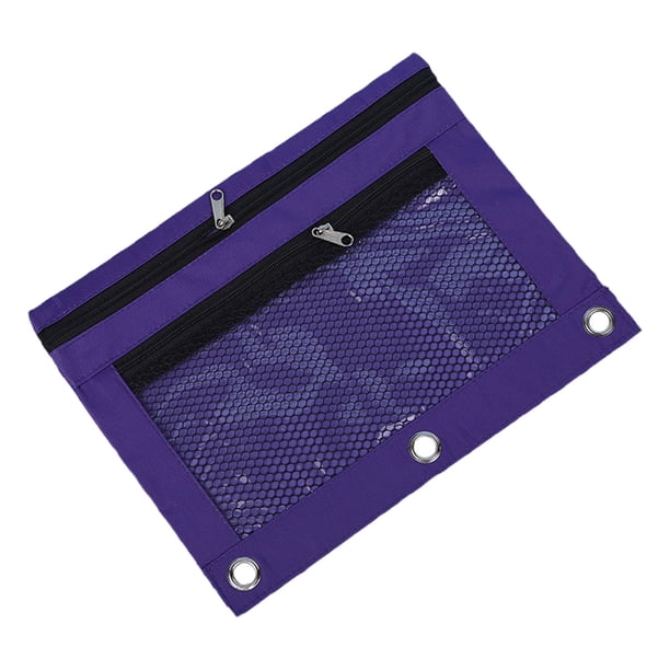 Yhmxh Organizadores y almacenamiento Estuche para lápices con cremallera de 3 anillas, estuche para lápices, carpeta, neceser Almacenamiento de ducha Almacenamiento de juguetes