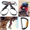 Safety Harness Bust Seat Belt Rescue Zip Line Rock Climb Rappelling Rescue Equipment + D-shape Aluminum Steel Auto Self Twist Screw Locking Carabiner 30KN or 6720lbs Gray IClover