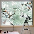 thumbnail image 3 of KunMing Birds on Cherry Blossom Branches Window Clings, Removable Green Leaf Stickers, Watercolor Bird Plant Decor for Glass Windows, 27x60cm, 3 of 7