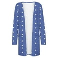 thumbnail image 5 of Herrnalise Women's Oversized Long Batwing Sleeve Cardigan Waffle Knit Sweater Coat Solid Color Button Down Jacket Blue,L, 5 of 5