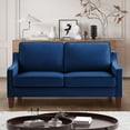 thumbnail image 5 of 2-Seater Velvet Loveseat Sofa with Spring Cushions and Solid Wood Legs, Navy Blue, 5 of 10