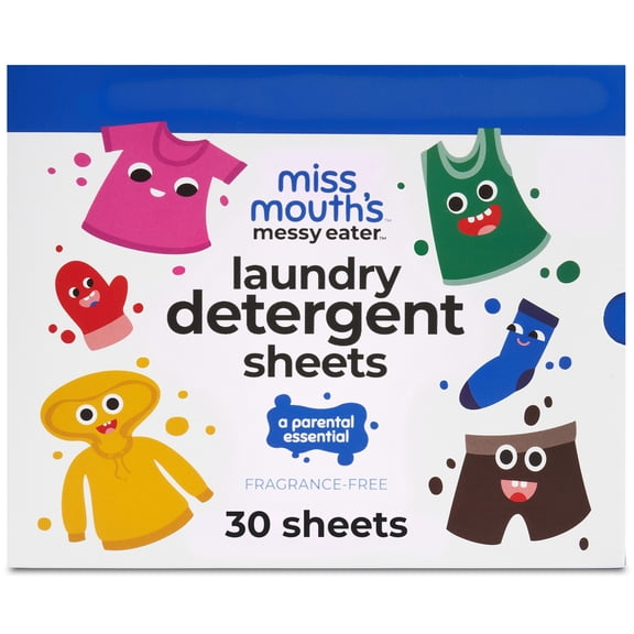 Miss Mouth's Messy Eater Laundry Detergent Sheets, 30 count