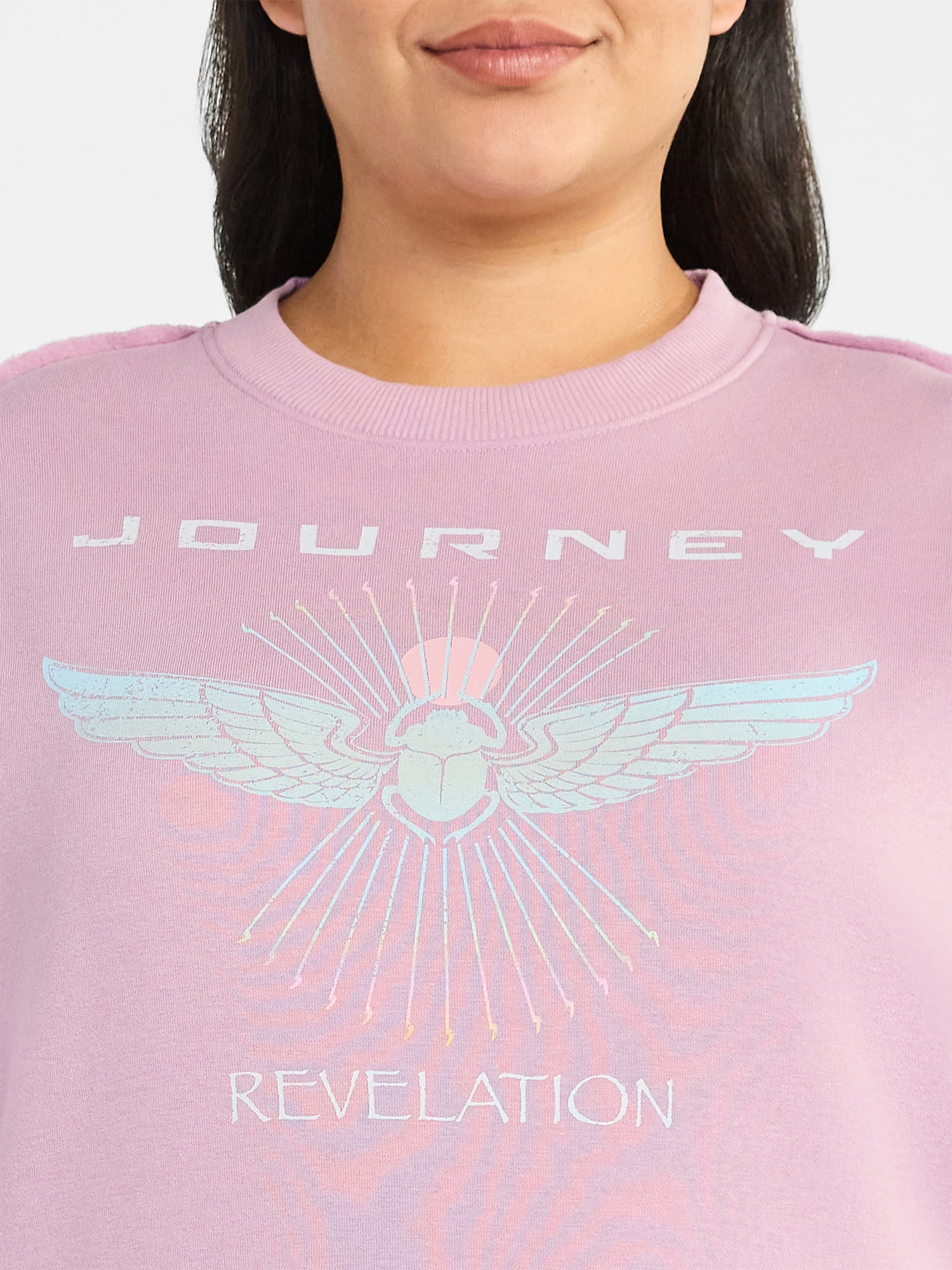 Terra & Sky Women's Plus Size Journey Revelation Graphic Sweatshirt with Long Sleeves, Sizes 0X-4X