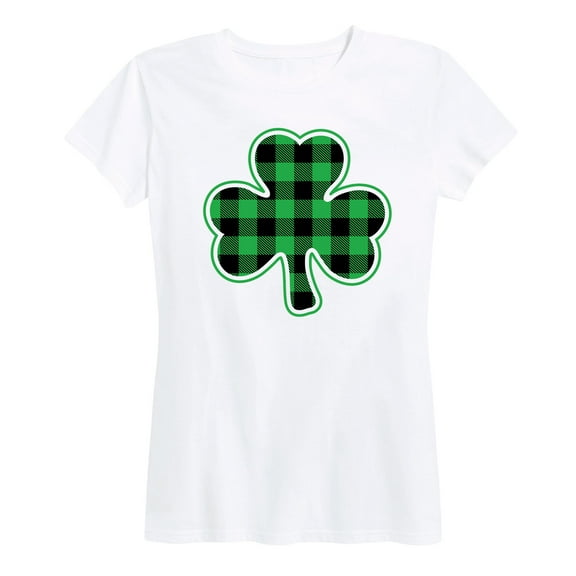 Instant Message - Shamrock Buffalo Plaid - Women's Short Sleeve Graphic T-Shirt