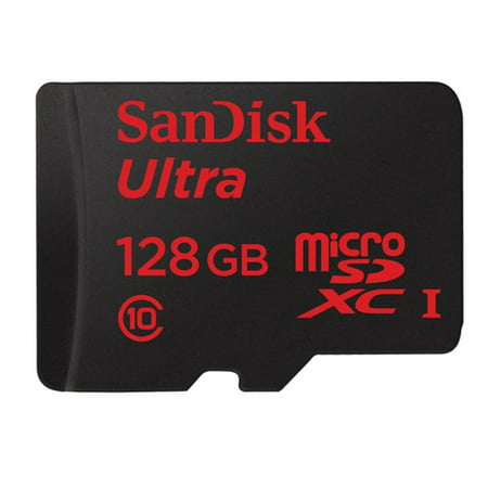 Sandisk Ultra 128GB High Speed Memory Card Micro-SDHC MicroSD Class 10 G2A for Alcatel A30 Plus, Dawn, Fierce 4, Idol 4 4S 5S, OneTouch Flint, Pop 3 - Blackberry DTek50, Priv - BLU Advance 5.0, R1 (Best Micro Sd Card For Blackberry Priv)