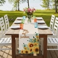 thumbnail image 4 of Table Runners 108 Inches Long Dress Scarves, Sunflower Farmhouse Coffee/Dining/Kitchen Table Runner for Living Room, Summer Botanical Farmhouse Yellow Floral Rustic 13x108 Inch, 4 of 9