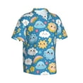 thumbnail image 2 of Men's Casual Short Sleeve Button Down Hawaiian Shirts,Cute Clouds Sun Stars Shirts Regular Fit Beach Summer Shirts with Front Pocket,3XL, 2 of 7