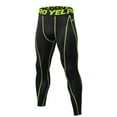 thumbnail image 1 of Mens Compression Base Layer Quick Dry Long Workout Sports Pants Activewear Black&Freen S, 1 of 2