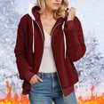 thumbnail image 3 of Towmus Winter Coats for Women Plus Size Fleece Zip Up Sweatshirts Warm Plush Hooded Lightweight Cardigan Jackets Sherpa Coats, 3 of 7