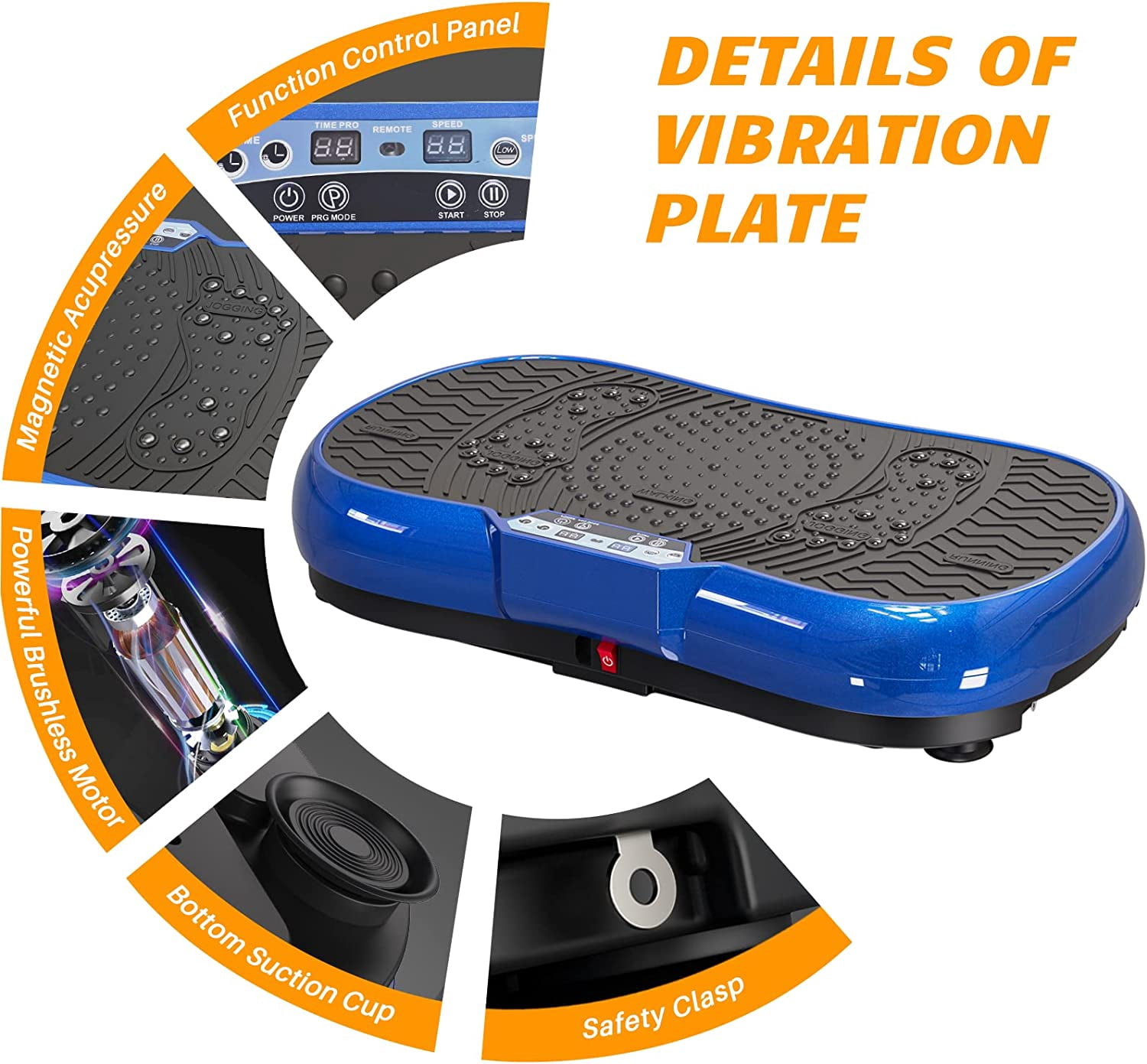 Vibration Plate Exercise Machine for Weight Loss, 220W Power Plate Vibrating Plate with 99 Speed Levels, Full Body Workout Trainer with Resistance Bands, Supports Lymphatic Drainage, 150KG Capacity
