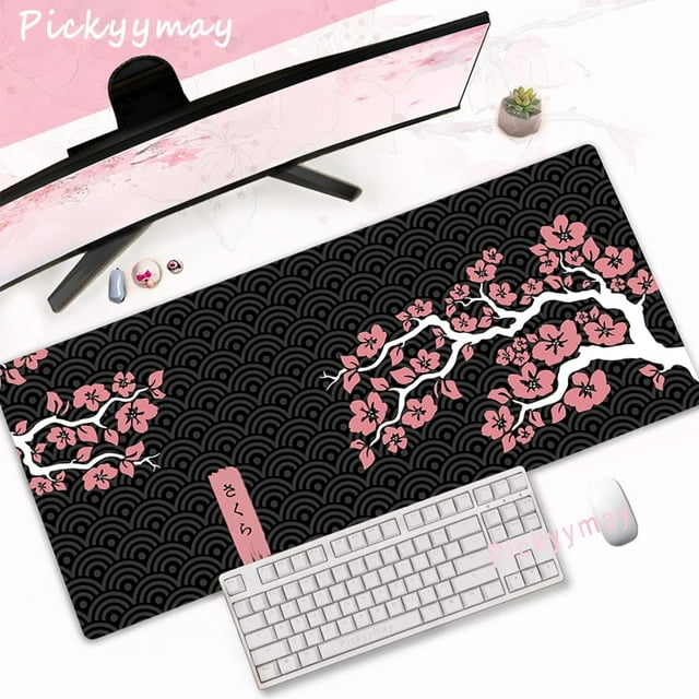 Pink Cherry Blossoms Mousepad Home Computer Table Large Pc Mouse Pad Art Sakura Keyboard Mause Rug Desk Mat Office Accessories