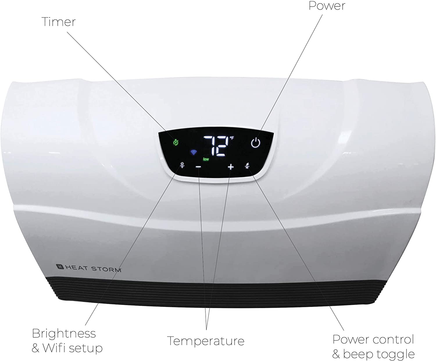 Heat Storm Phoenix 1500W WiFi Infrared Space Heater, Indoor, White, HS-1500-PHX-WIFI - image 2 of 7