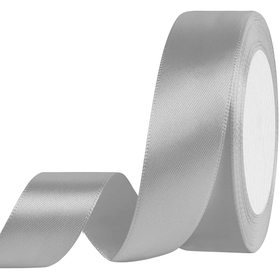 Silvery color Ribbon 2cm * 22.8m,Gift Wrap Ribbons, Single Face Polyester Silk Fabric Hair String Ribbon for Craft, Gift Wrapping and Valentines Decoration, Flower Bouquets