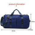 thumbnail image 2 of Dinheiro Bolsa de gimnasio deportiva con bolsa para zapatos Bolsa húmeda Bolsa de lona Bolsa de viaje impermeable para mujeres Hombres Verde militar 29L Azul, 2 of 7