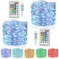 thumbnail image 1 of Cadena de luces LED impermeables IP68, luces de hadas más brillantes con alambre plateado flexible y duradero para decoración interior y exterior, adecuadas para el hogar, el jardín, ocasiones, 1 of 6