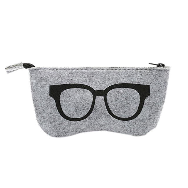 tredstone Glasses Pattern Felt Glasses Box Bags Zipper Closure Eyewear Pouch Light Portable Glasses Protective Organizer