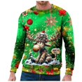 thumbnail image 3 of GDREDA Sweat à Capuche pour Hommes - Haut de Sport Polyvalent pour l'Hiver, Col Rond, Mode Urbaine Décontracté B,L, 3 of 6