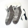 thumbnail image 6 of Heated Socks,Electric Heated Fleece Socks Slippers for Men Women, Warming Socks for Women, Winter USB Heated Fleece Fuzzy Socks,Heating Pad Cozy Foot Warmer, Christmas House Slipper Socks, 6 of 8