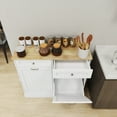 thumbnail image 5 of Gzxs Double Tilt Out Trash Cabinet with 2 Drawers, Recycling Freestanding Kitchen Trash Cabinet, 39.37"L x 13.78"W x 35.34"H, White, 5 of 8