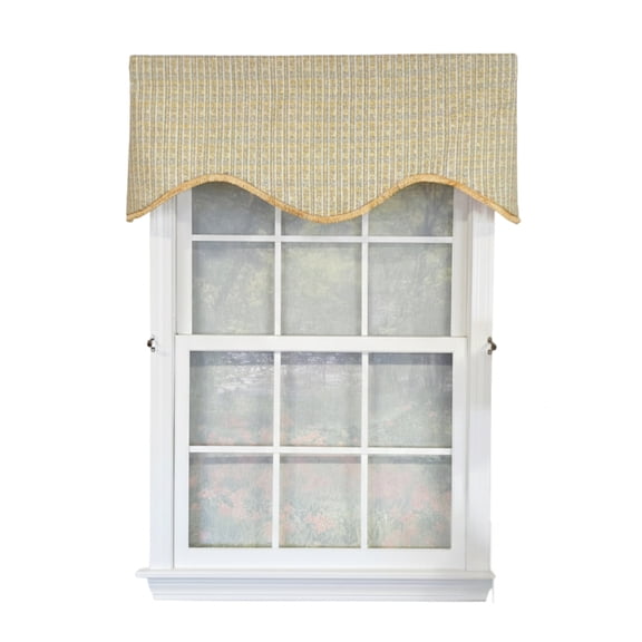 RLF Home Rosalinda Cornice 100% Cotton Rod Pocket Lined Window Valance 50" x 17" Yellow