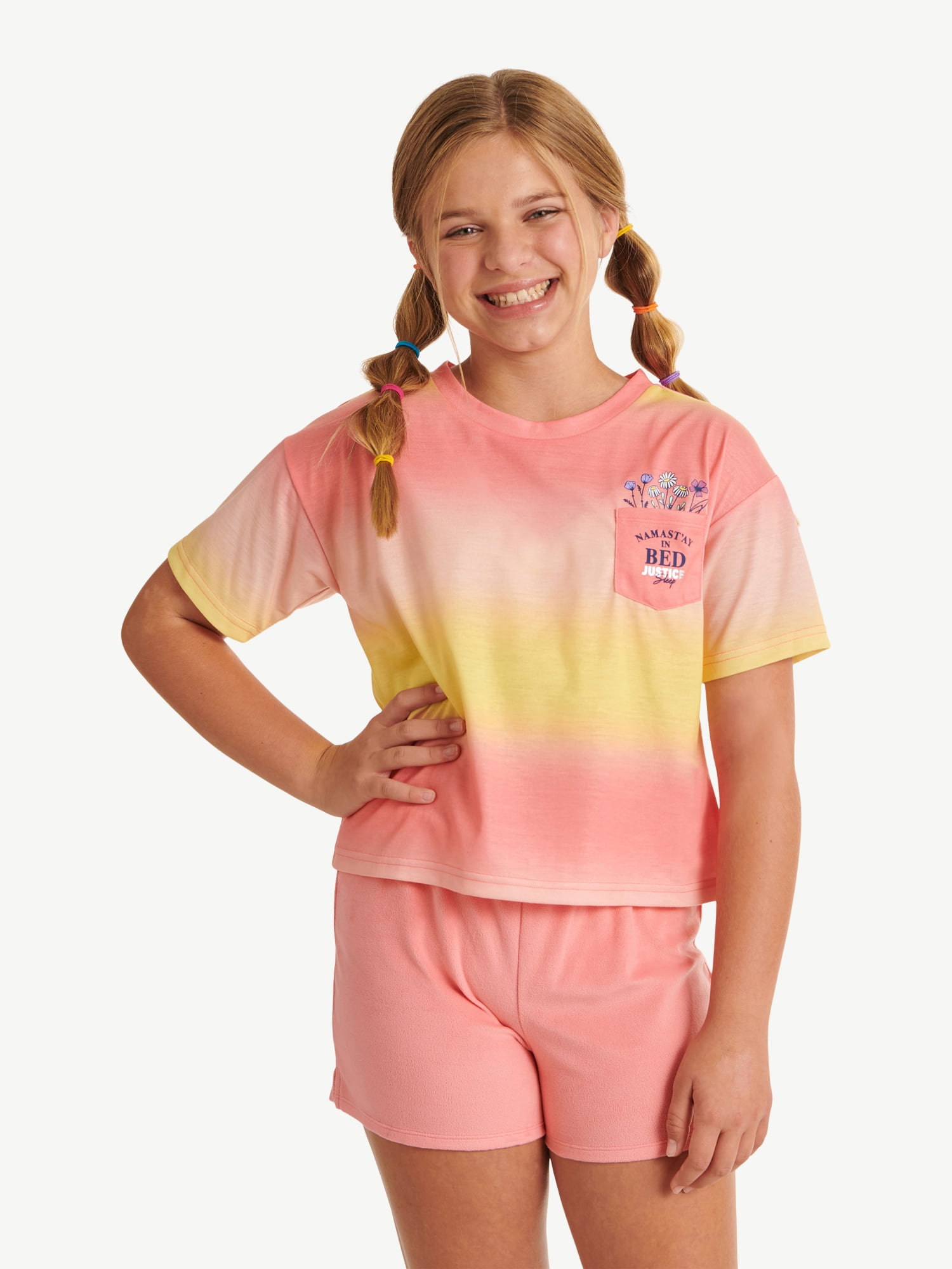 Justice Short Sleeve and Shorts, 2-Piece Pajama Set, Sizes 5-18 and Plus