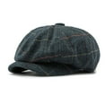 thumbnail image 2 of QLEICOM Hats for Men,Mens Hat,Men's British Style Newsboy Cap with Classic Plaid Print and Short Brim Retro Eight-Panel for Vintage Fashion Enthusiasts Blue, 2 of 3