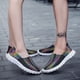 thumbnail image 4 of XIHAHA, zapatos planos informales para mujer, zapatos tejidos, suela suave, zapatos sin cordones, cómodos mocasines con entramado Colorblock, 4 of 5