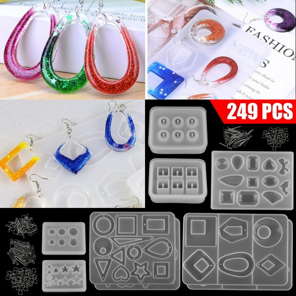 Tsv 249pcs Resin Jewelry Molds Kit Silicone Casting Set Contains Earring Pendant Bracelet And Necklace Kits Diy Craft Making Tools Com - Tsv Custom Pendants