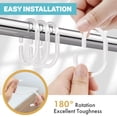thumbnail image 4 of Plastic Shower Curtain Rings, Shower Curtain Hooks, 24 Pcs C Shaped Shower Hooks for Shower Curtain, Clear Shower Curtain Hooks for Bathroom, 4 of 7