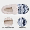 thumbnail image 3 of Litfun Women's Memory Foam House Shoes Warm Comfy Fuzzy House Slippers with Knit Fleece Lined, Navy, 7-7.5, 3 of 8