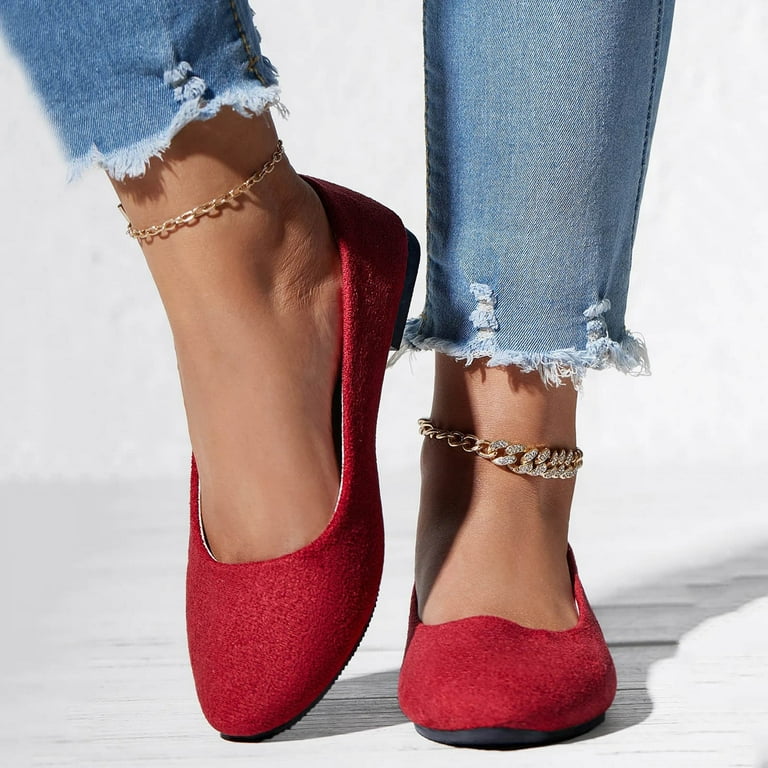 Red flats with arch support deals