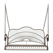 Zimtown 2-Person Metal Swing Chair, Outdoor Hanging Bench for Porch & Garden (No Stand)