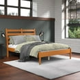 thumbnail image 6 of Camaflexi Mid Century Slat Bed Solid Wood Bed Frame with Headboard, Full, Castanho, 6 of 10