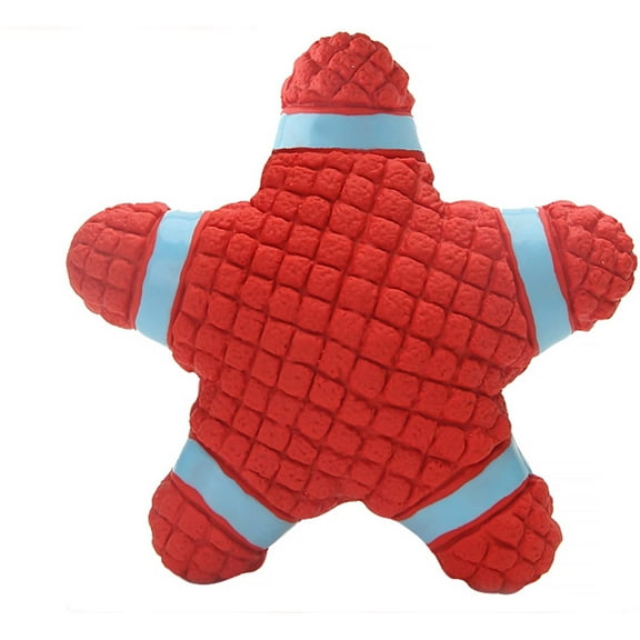 PENGXIANG Squeaky Latex Rubber Dog Toy Starfish for Small Medium Large Dogs，Interactive Floating Bouncing Toys for Soft Chewer Water Sports Fetch and Play(Red)