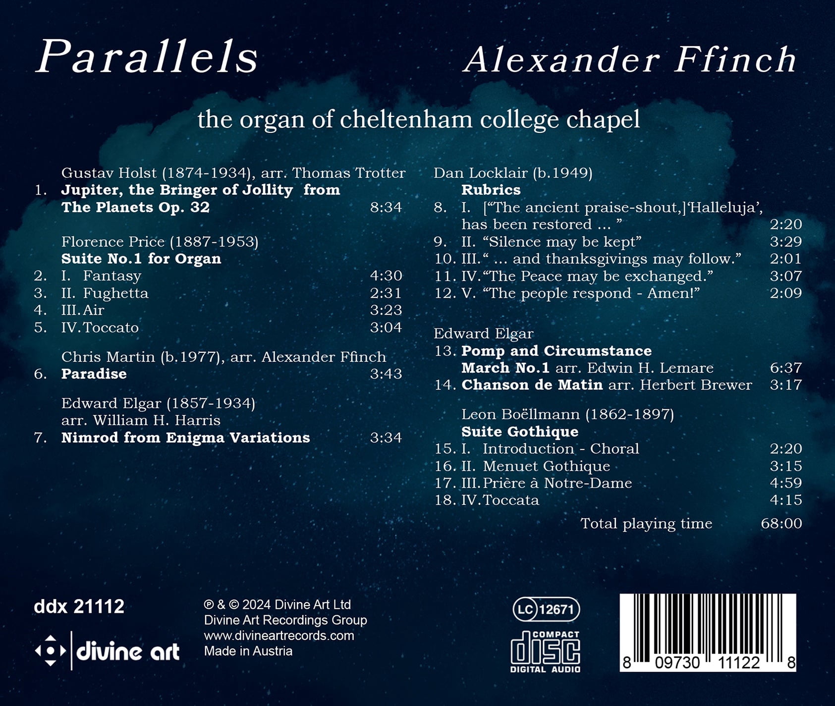 Alexander Ffinch - Parallels - Music & Performance - CD