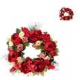 thumbnail image 3 of Decoración de puerta exterior hecha a mano para mejorar el paisajismo Corona de flores de peonía artificial, 3 of 6